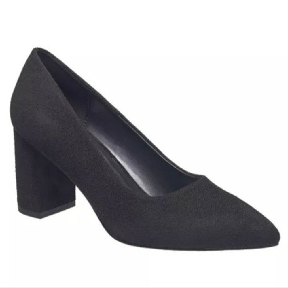 H Halston Kinshasa Black Low Heel Pumps Comfort Work Office Shoes Size 6